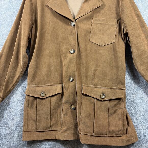 VTG Orvis Mens Leather Suede 4 Button Down Coat Size Large VGC - Picture 5 of 8